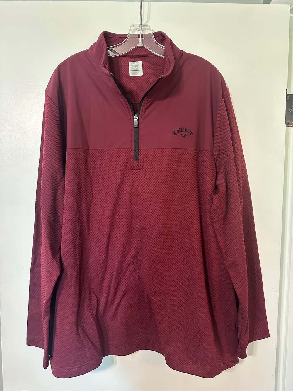 Callaway Men's XXL Lightweight Quarter-Zip Jacket - Burgundy